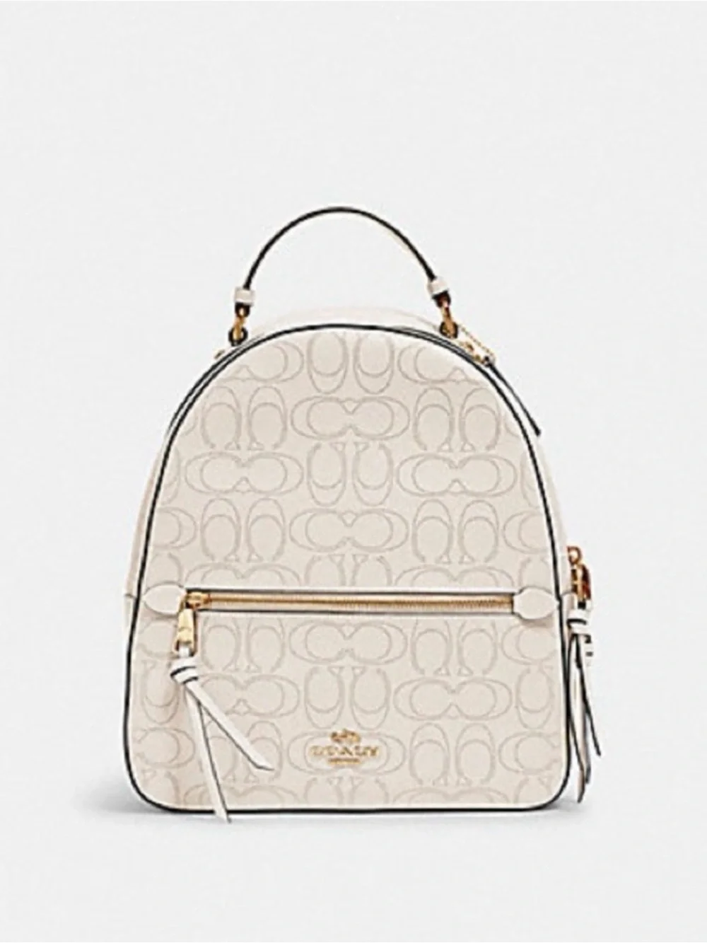 Coach Jordyn Perforated Signature Backpack in Cream/White